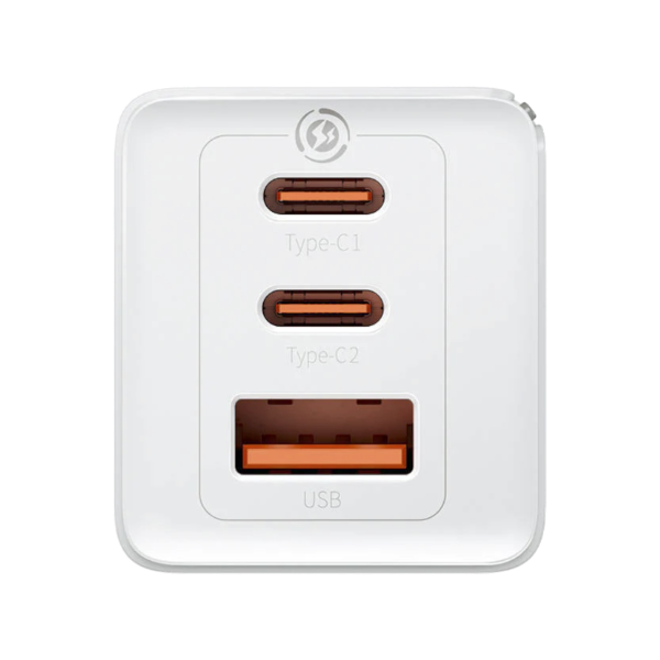Сетевое зарядное устройство Baseus GaN5 Pro Desktop Fast Charger 2C+USB 65W (CCGP120202) White