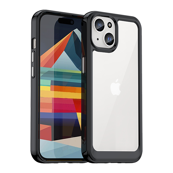 Чехол для iPhone 15 Caseport противоударный с мягкими усиленными рамками, черный