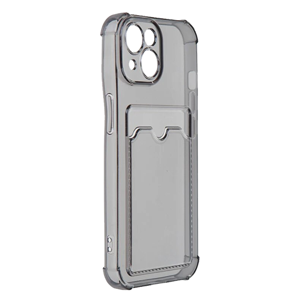 Накладка силиконовая для iPhone 15 iBox Crystal с кардхолдером черный