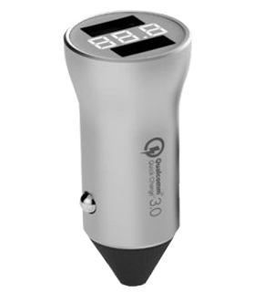 АЗУ Xiaomi ZMI Digital Display Car Charger 2USB 3A (AP621) Silver