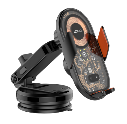 Авто-держатель с беспроводной зарядкой LDNIO MA30-1 Wireless Car Charger Phone Holder Black