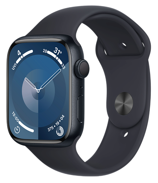 Apple Watch Series 9 GPS 45mm Aluminium Case with Midnight Sport Band M/L (MR9A3)