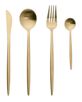 Набор столовых приборов Maison Maxx Stainless Steel Modern Flatware Set (4 предмета) золото