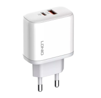 СЗУ LDNIO A2526C 45W Fast Charger PD/QC + кабель USB - Type-C 1м, White