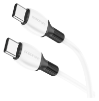 Кабель BOROFONE BX84 Rise PD Type-C to Type-C, 60W, 1м, PVC белый