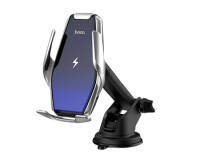 Универсальный автомобильный держатель Hoco S14 Surpass Automatic Wireless Silver