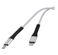 Кабель mObility Type-C - Lightning, 3А, тканевая оплетка, White