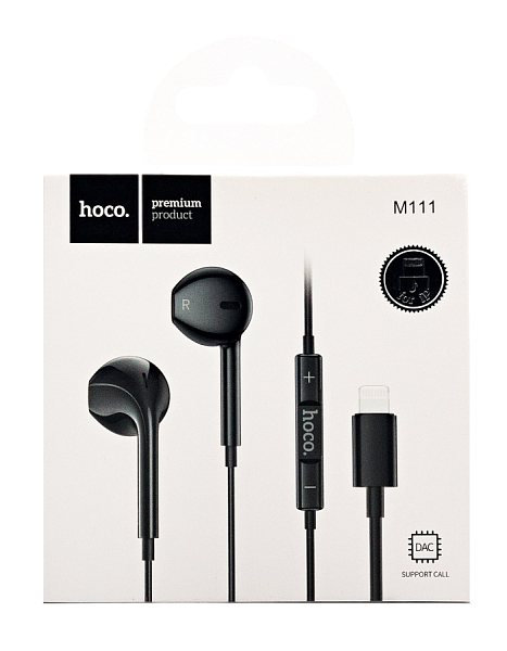 Наушники Hoco M111 Lightning черный