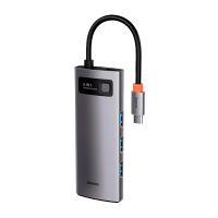 Хаб Baseus Metal Gleam Series 8-in-1 Multifunctional Type-C HUB Docking Station Gray (CAHUB-CV0G)
