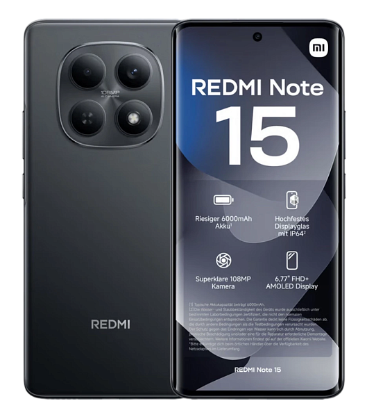 Xiaomi Redmi Note 15 4G 8/128Gb Black (Черный) (Global) Dual nano Sim