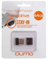 USB-накопитель Qumo Nano USB 2.0 64GB Black