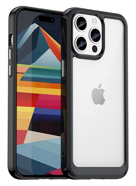 Чехол для iPhone 15 Pro Max, Caseport противоударный с мягкими усиленными рамками, черный