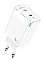 Сетевое зарядное устройство Aksberry T44 2port USBC 20W+20W 40w Max (белый)