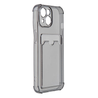 Накладка силиконовая для iPhone 15 iBox Crystal с кардхолдером черный