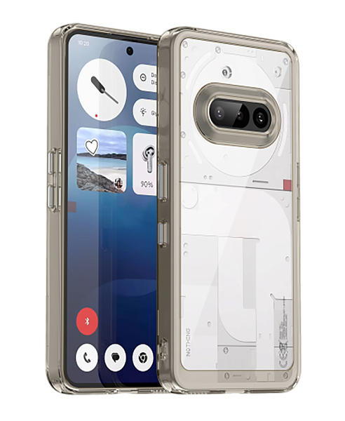 Чехол для Nothing Phone (3a) Caseport, двухкомпонентный прозрачный с боковыми рамками, серый