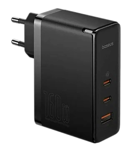 Зарядное устройство Baseus GaN5 Pro Digital Fast Charger 2C+U 160W + кабель Type-C, черный