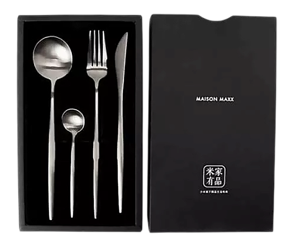 Набор столовых приборов Maison Maxx Stainless Steel Modern Flatware Set (4 предмета) серебро