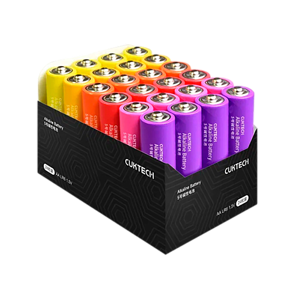 Батарейки алкалиновые Xiaomi CUKTECH LR6 1.5V тип AA 24 шт. B08 (цветные)