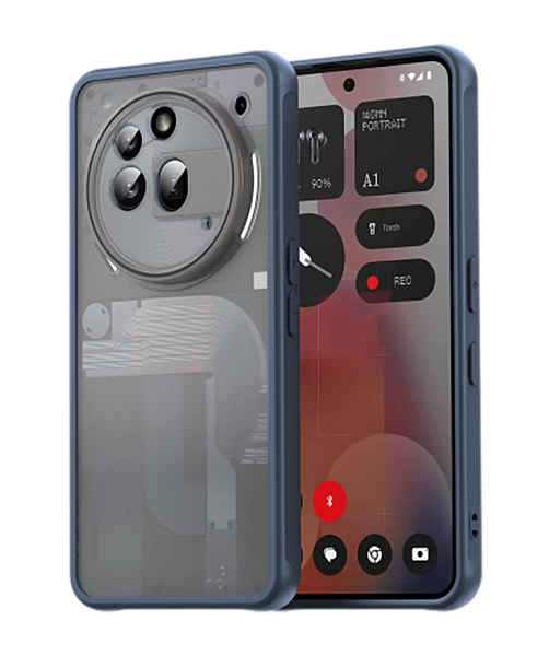 Чехол для Nothing Phone (3a) Pro Caseport, усиленный с матовой прозрачной крышкой, синий