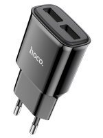 Сетевое зарядное устройство HOCO C88A Star round dual port (черный)