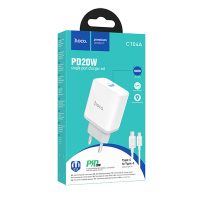 Сетевое зарядное устройство Hoco C104A 20W PD + QC3.0 White