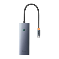 Хаб Baseus UltraJoy Series 4-Port HUB USB-C to USB 3.0*4+USB-C 5V (B0005280B811-08) Gray