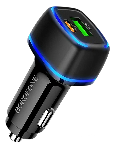 АЗУ BOROFONE BZ14A Mercury 1xUSB QC3.0, USB-C PD 20W, 3A, LED (черный)