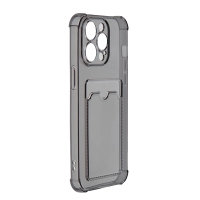 Накладка силиконовая для iPhone 15 Pro Max iBox Crystal с кардхолдером черный