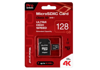 MicroSDXC 128GB QUMO UHS-I U3 Pro с адаптером SD