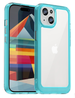 Чехол для iPhone 15 Caseport противоударный с мягкими усиленными рамками, бирюзовый