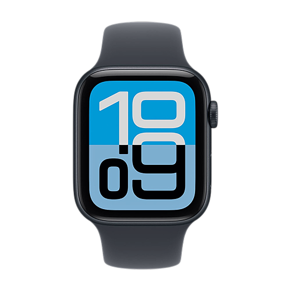 Apple Watch SE 3 (2025) GPS 44mm Aluminum Case with Midnight/Midnight Sport Band M/L (MEHQ4)