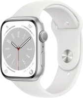 Apple Watch Series 8 GPS 45mm Aluminium Case with Silver/White Sport Band M/L (MP6Q3)