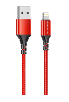 Кабель Borofone BX54 Ultra bright USB to Lightning 1м, 2.4A, Красный