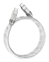 Кабель HOCO U113 Solid 100W silicone charging data cable Type-C to Type-C 3A. 1m (серебристый)