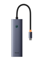 Хаб Baseus UltraJoy Series 6-Port HUB Docking Station (Type-C to HDMI4K@30Hz*1+USB3.0*3+PD*1+RJ45*1)