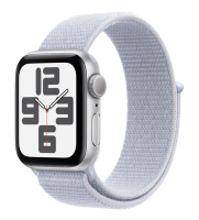Apple Watch SE (2024) GPS 40mm Aluminum Case with Silver/Blue Cloud Sport Loop (MXEE3)