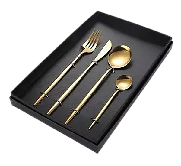 Набор столовых приборов Maison Maxx Stainless Steel Modern Flatware Set (4 предмета) золото