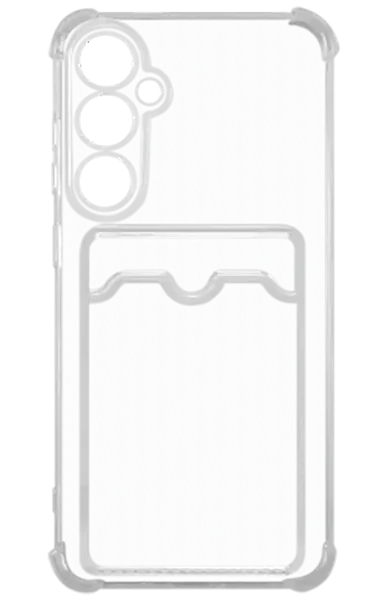 Накладка силикон iBox Crystal для Samsung Galaxy S25, с кардхолдером (прозрачный)