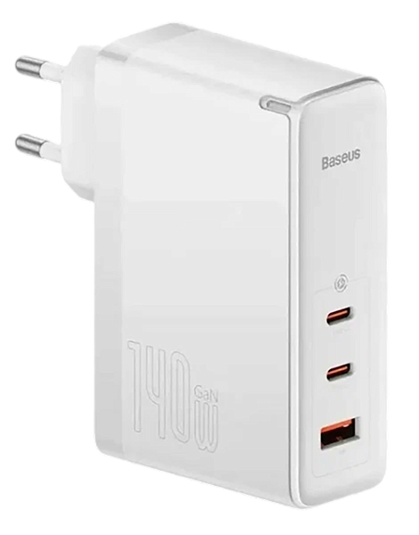 Зарядное устройство Baseus GaN5 Pro Fast Charger 2C+U 140W + кабель Type-C, белый CCGP100202