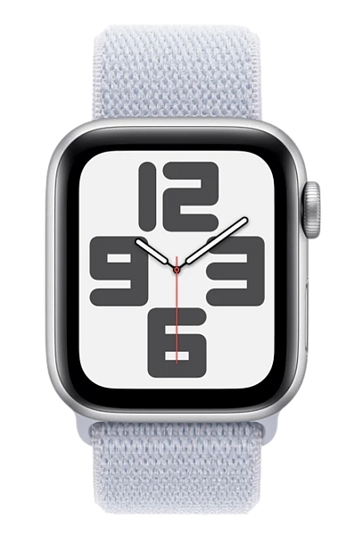 Apple Watch SE (2024) GPS 44mm Aluminum Case with Silver/Blue Cloud Sport Loop (MXET3)