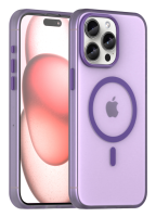 Чехол Caseport Frosted Magnetic для iPhone 15 Pro Max, мягкий усиленный с MagSafe, фиолетовый