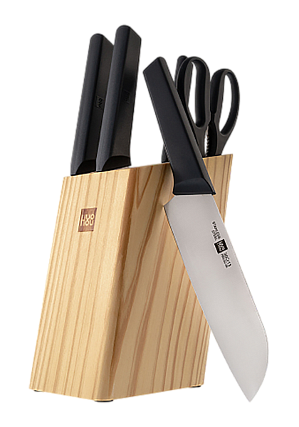 Набор ножей Xiaomi Huo Hou Fire Kitchen Steel Knife Set с подставкой (HU0058)