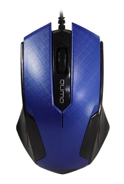 Мышь Qumo Office M14, проводная, оптическая, голубая