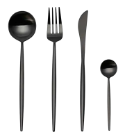 Набор столовых приборов Maison Maxx Stainless Steel Modern Flatware Set (4 предмета) черный
