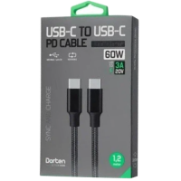 Кабель Dorten USB-C to USB-C 60W PD Metallic Series 1.2m Black