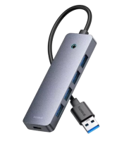 Хаб Baseus UltraJoy Series 4-Port HUB Lite 15см (USB-A - USB 3.0*4+USB-C 5V) B0005280B811-10