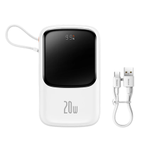 Внешний аккумулятор Baseus Qpow PRO, 10000mAh, 3A, 20 Вт встроенный Lightning + кабель Type-C