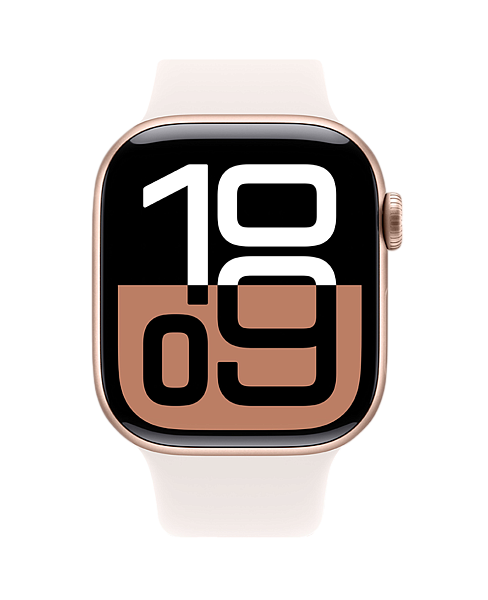 Apple Watch Series 10 GPS 46mm Aluminium Case with Rose Gold/Light Blush Sport Band M/L (MWWU3)