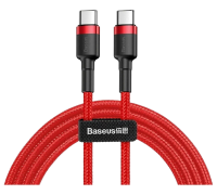 Кабель Baseus Cafule PD2.0 60W Type-C to Type-C (20V 3A) 1m красный