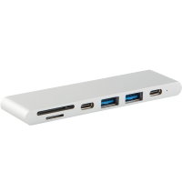 Адаптер USB-C Red Line для ноутбука 7 в 1, серебристый